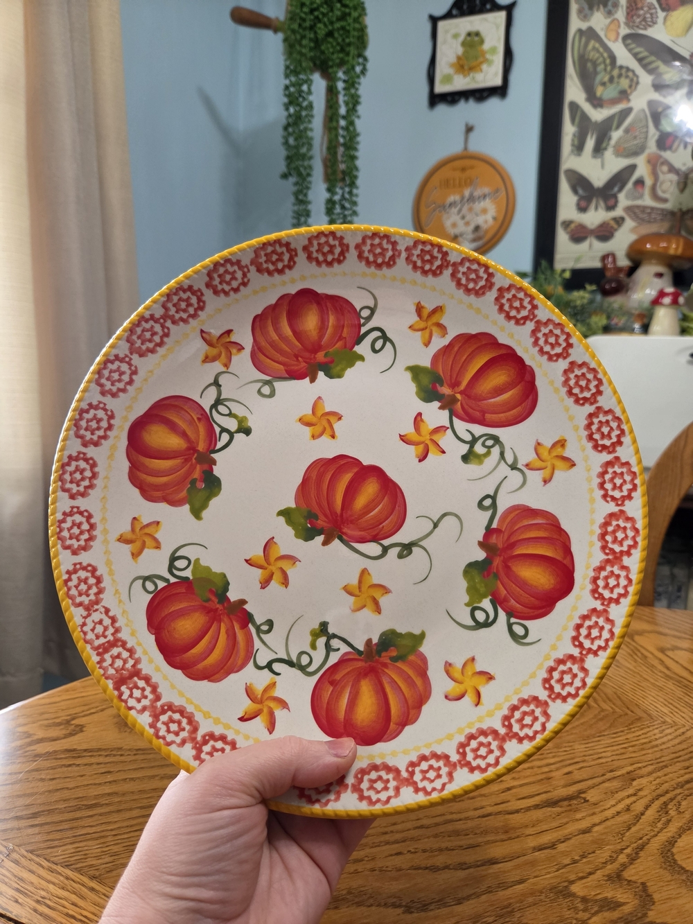 Temptations Harvest Pumpkin Patch Dinner Plates 10.5" Festive Holiday Set of 4